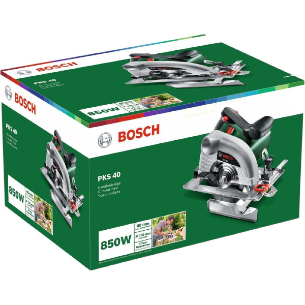 Пила дискова Bosch PKS 40 850Вт 130мм 2.6кг