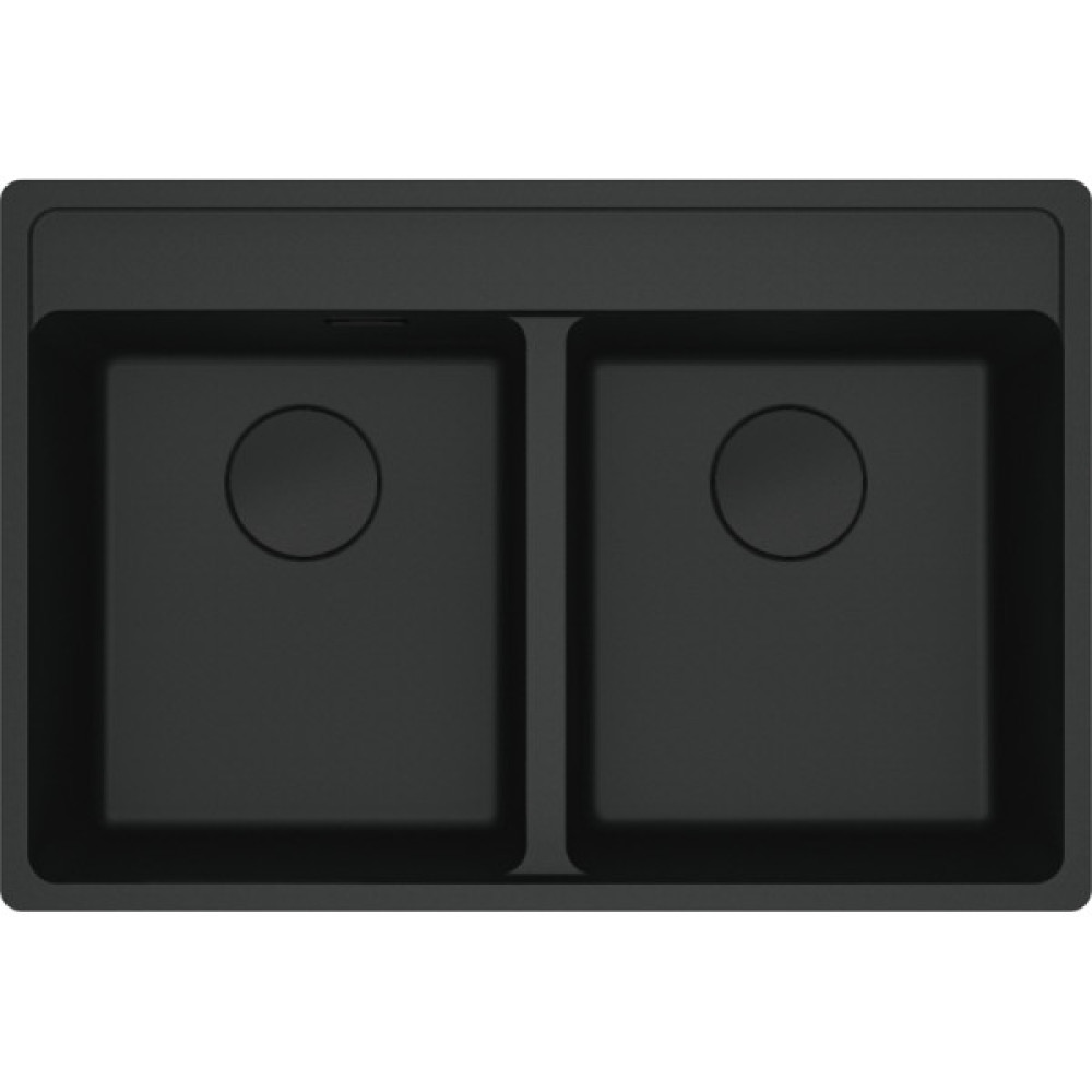 Мийка кухонна Franke Maris, фраграніт, прямокутник, без крила, 760х510х200мм, чаша - 2, врізна, MRG 620 TL, чорний матовий