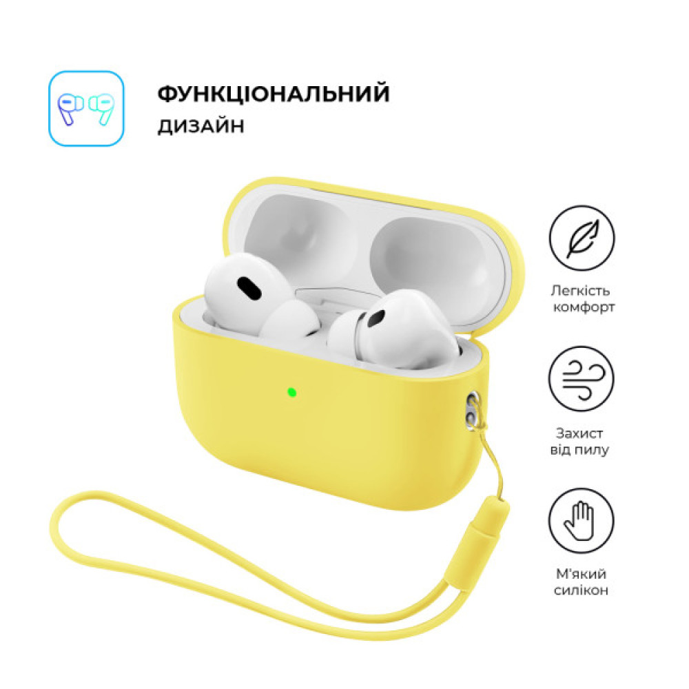 Чохол для навушників Armorstandart Silicone Case with straps For Apple AirPods Pro 3 Yellow (ARM91288)