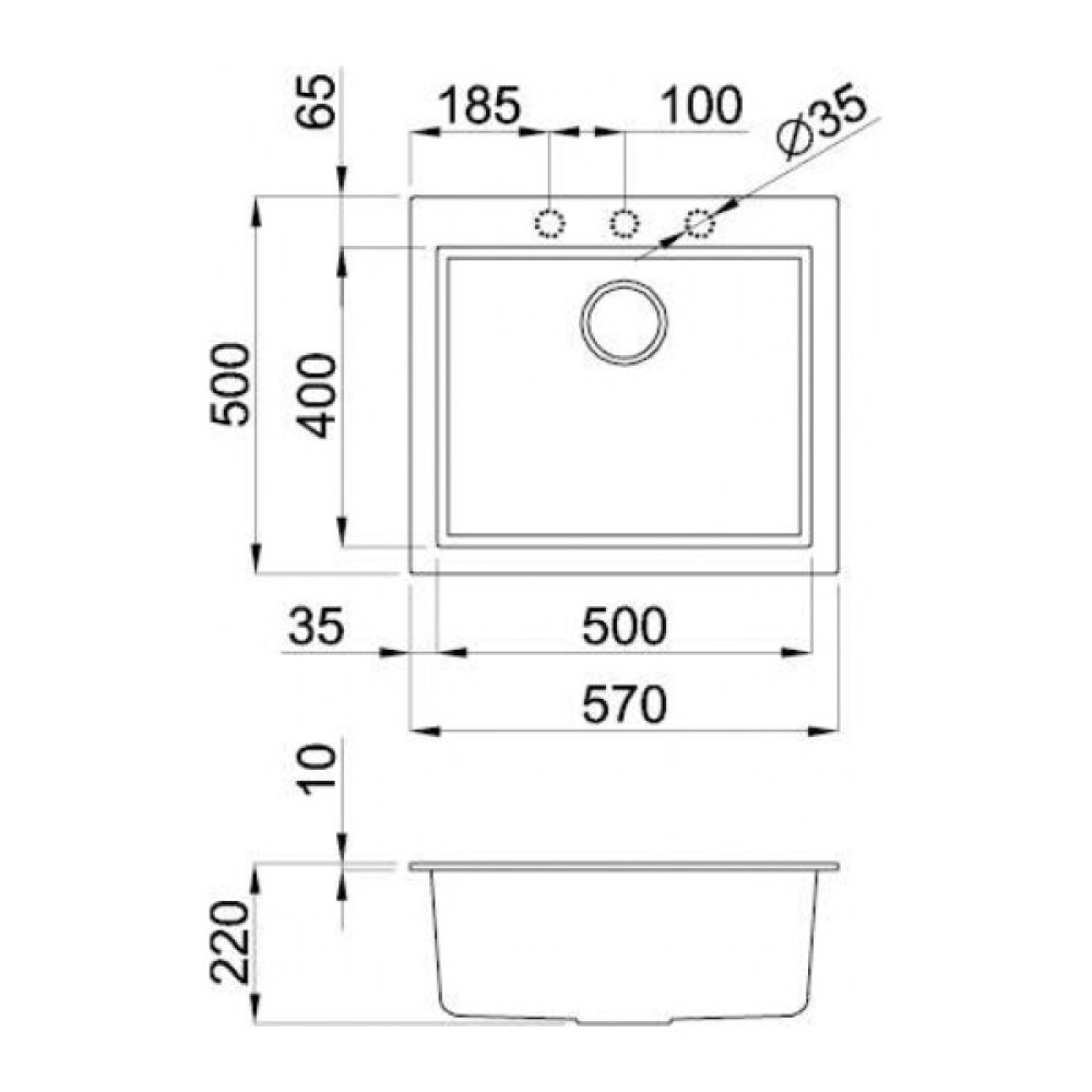 Мийка кухонна Elleci Q 105 on top black k86