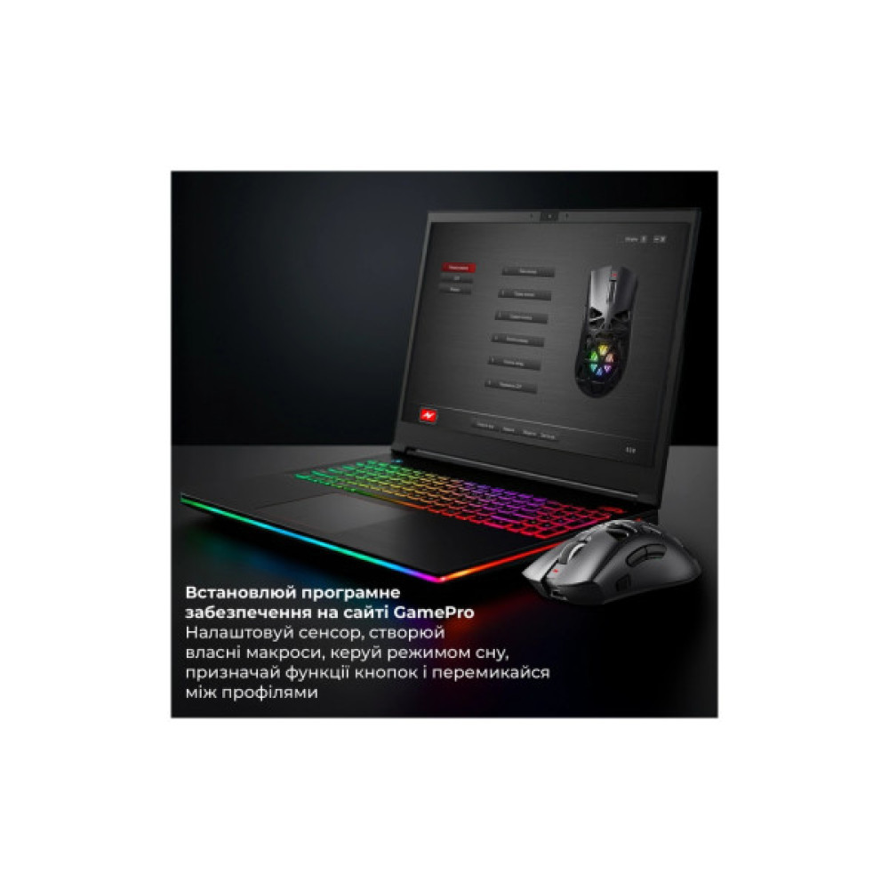 Мишка GamePro Genesis Spider Wireless/Bluetooth/USB Black (GM870B)