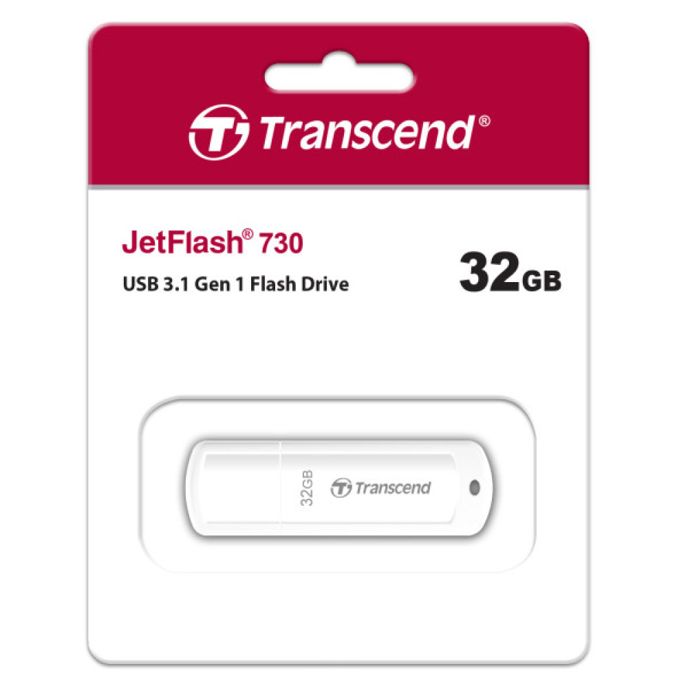 Накопичувач Transcend  32GB USB 3.1 Type-A JetFlash 730 Білий