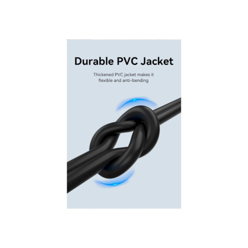 Дата кабель USB 2.0 AM to USB-C 1.5m 3A 18W PVC black Vention (CTHBG)