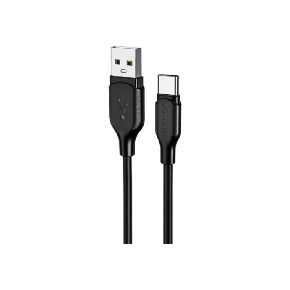 Дата кабель USB 2.0 AM to USB-C 1.0m 3A silicone BX42 black BOROFONE (6931474736765)