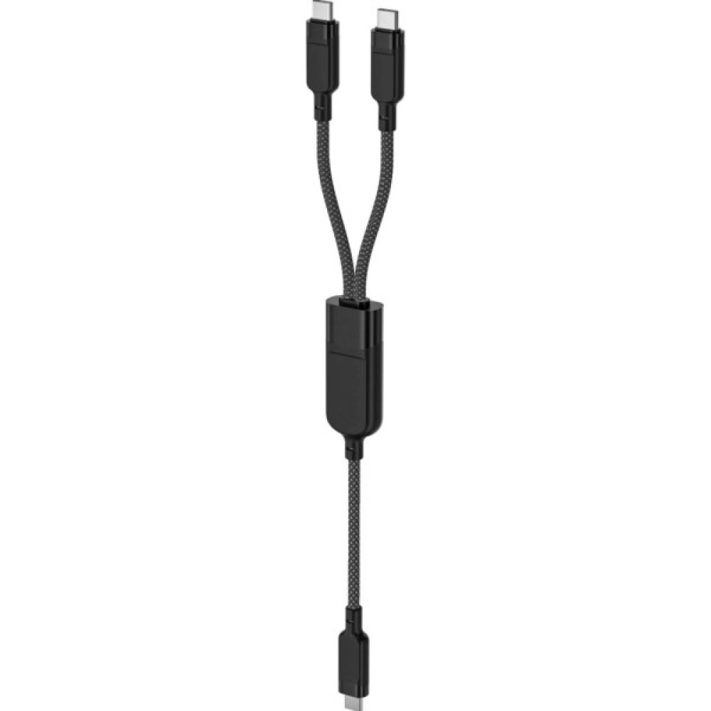 Дата кабель USB-C to 2xUSB-C 0.8m 100W Acefast (6974316280149)