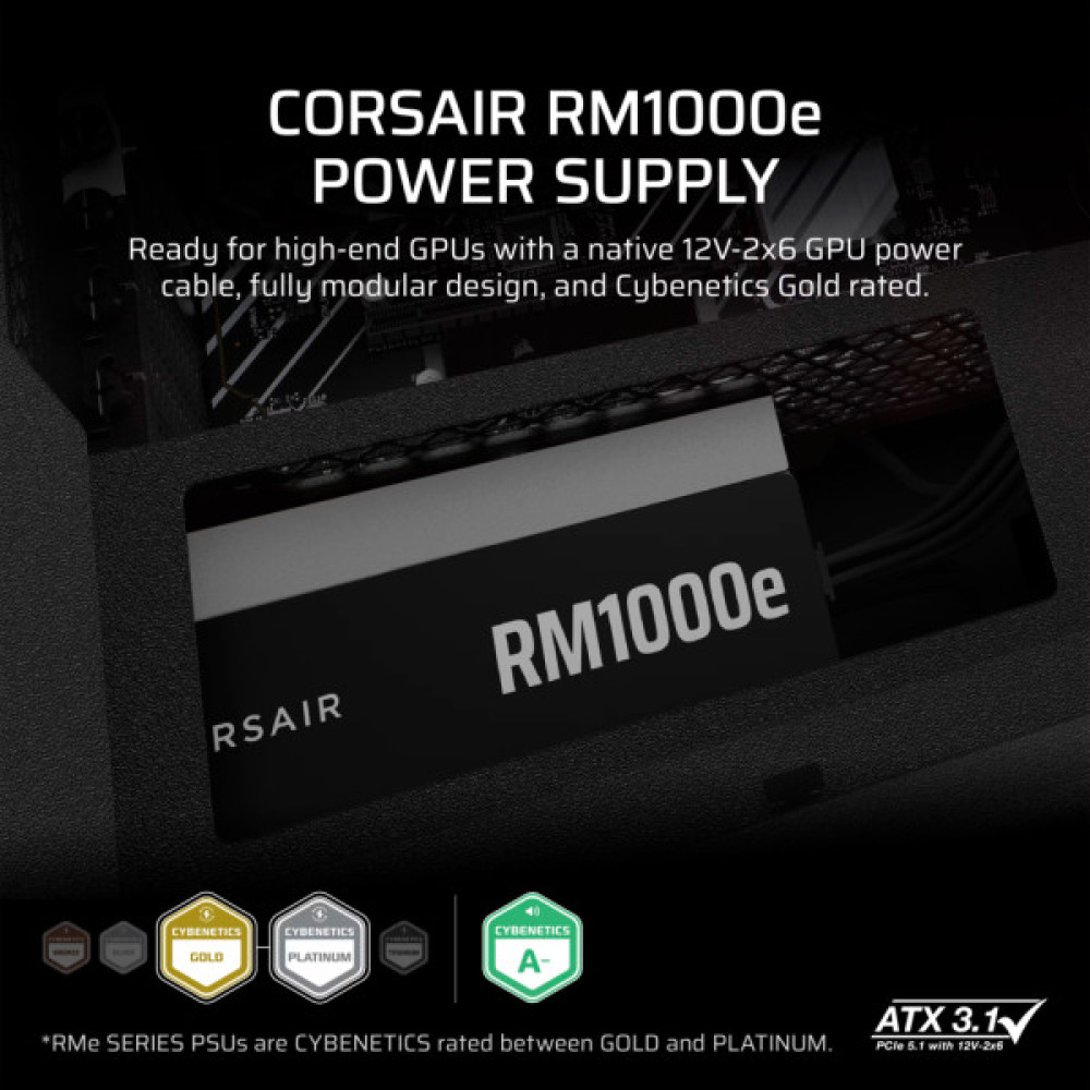 Блок живлення Corsair 1000W RM1000e (CP-9020297-EU)