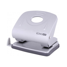 Діркопробивач Economix з лінійкою 30 аркушів Срібний (E40132)