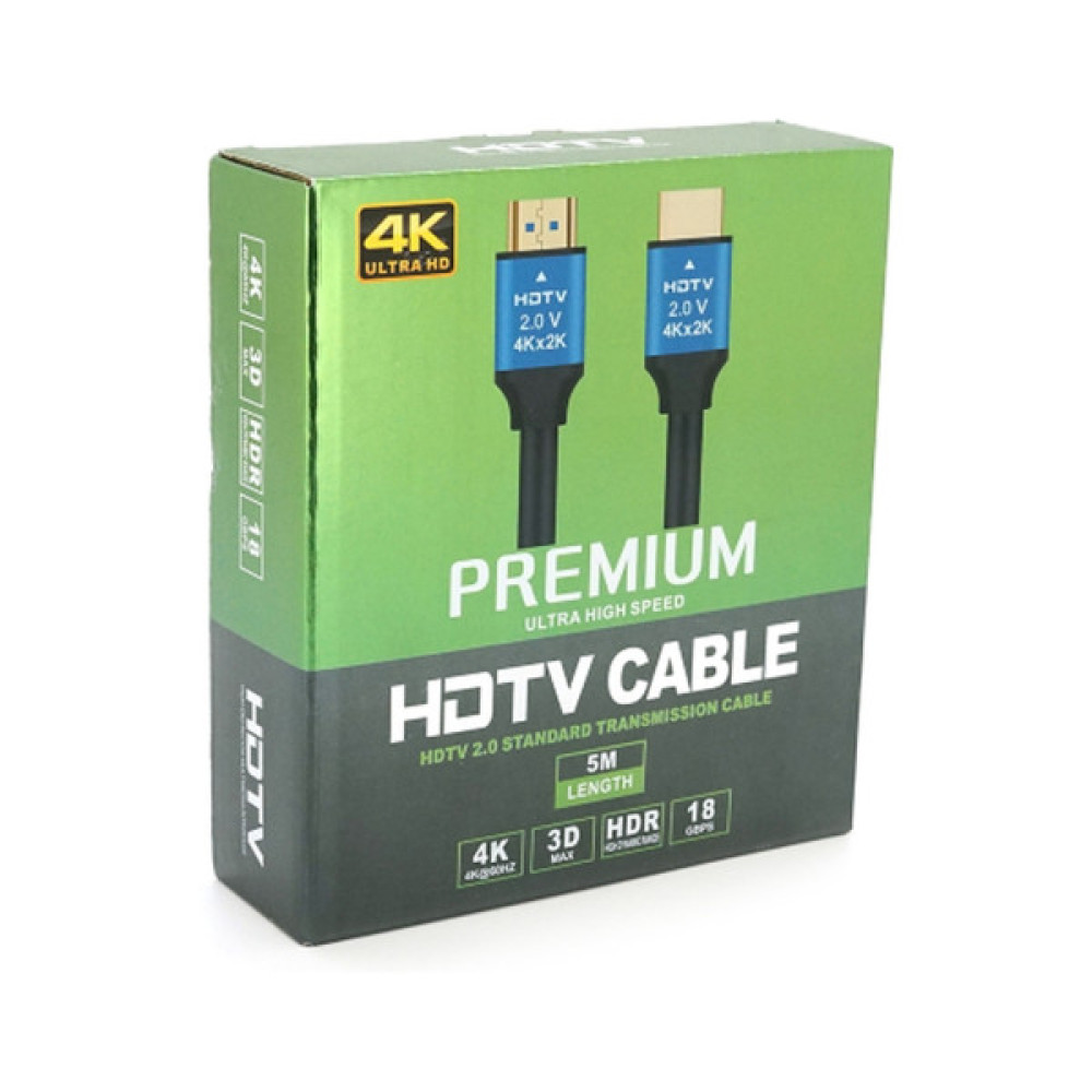 Кабель мультимедійний HDMI M to HDMI M 5.0m V2.0 4Kx2K black Merlion (YT-HDMI(M)/(M)4KV2.0-5.0m/19119)