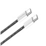 Дата кабель USB-C to USB-C 2.0m (braided cotton) (PD Fast Charging 60W) 3.0А black ColorWay (CW-CBPDCC068-BK)