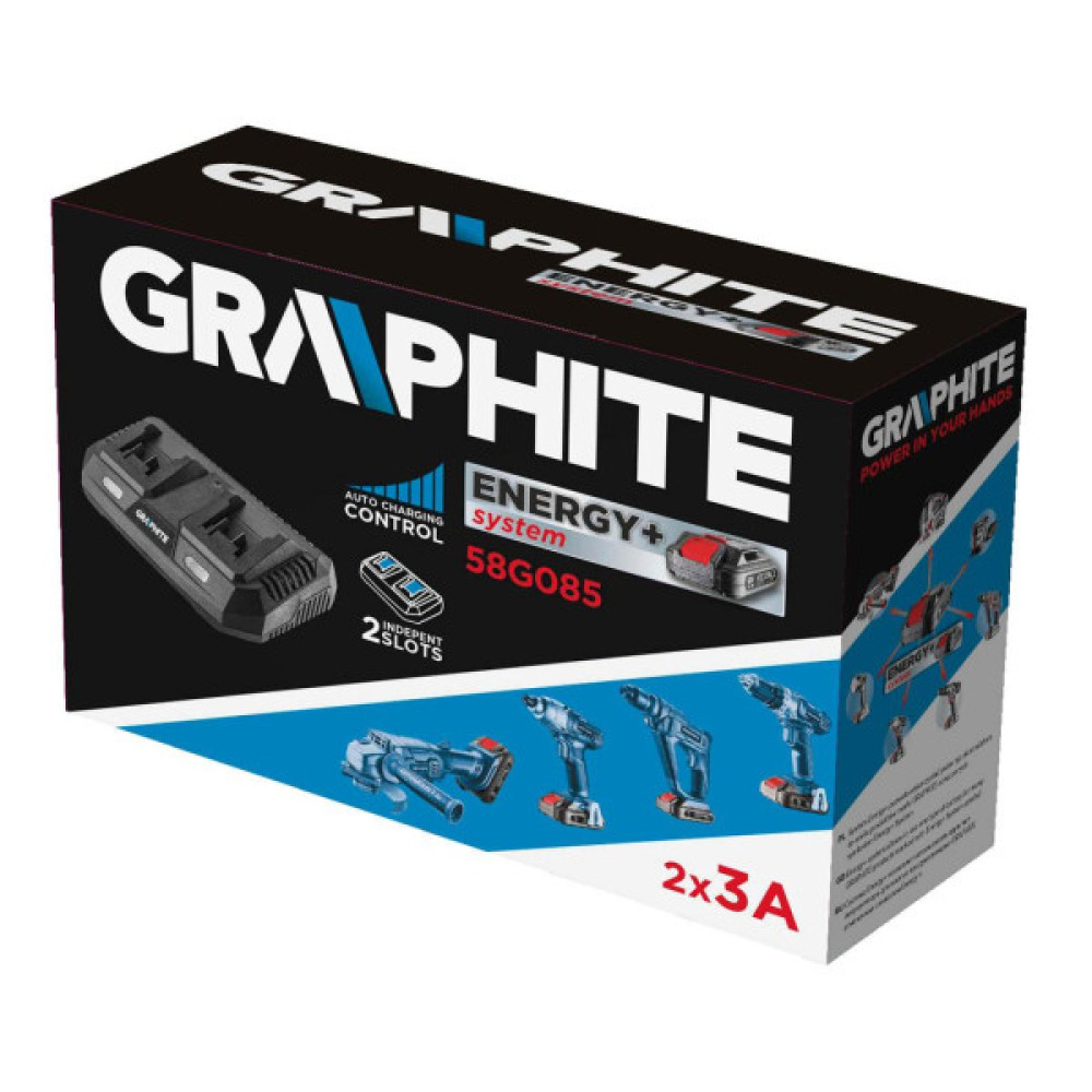 Зарядний пристрій GRAPHITE Energy+ 18В, 3А,0.74кг
