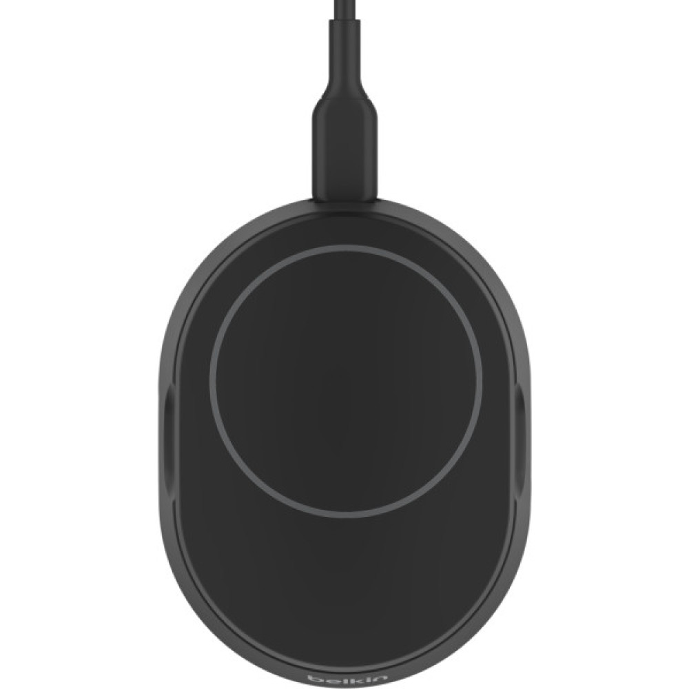 Зарядний пристрій Belkin 15W Magnetic Stand Qi2 20W adapter USB-C black (WIA008VFBK)