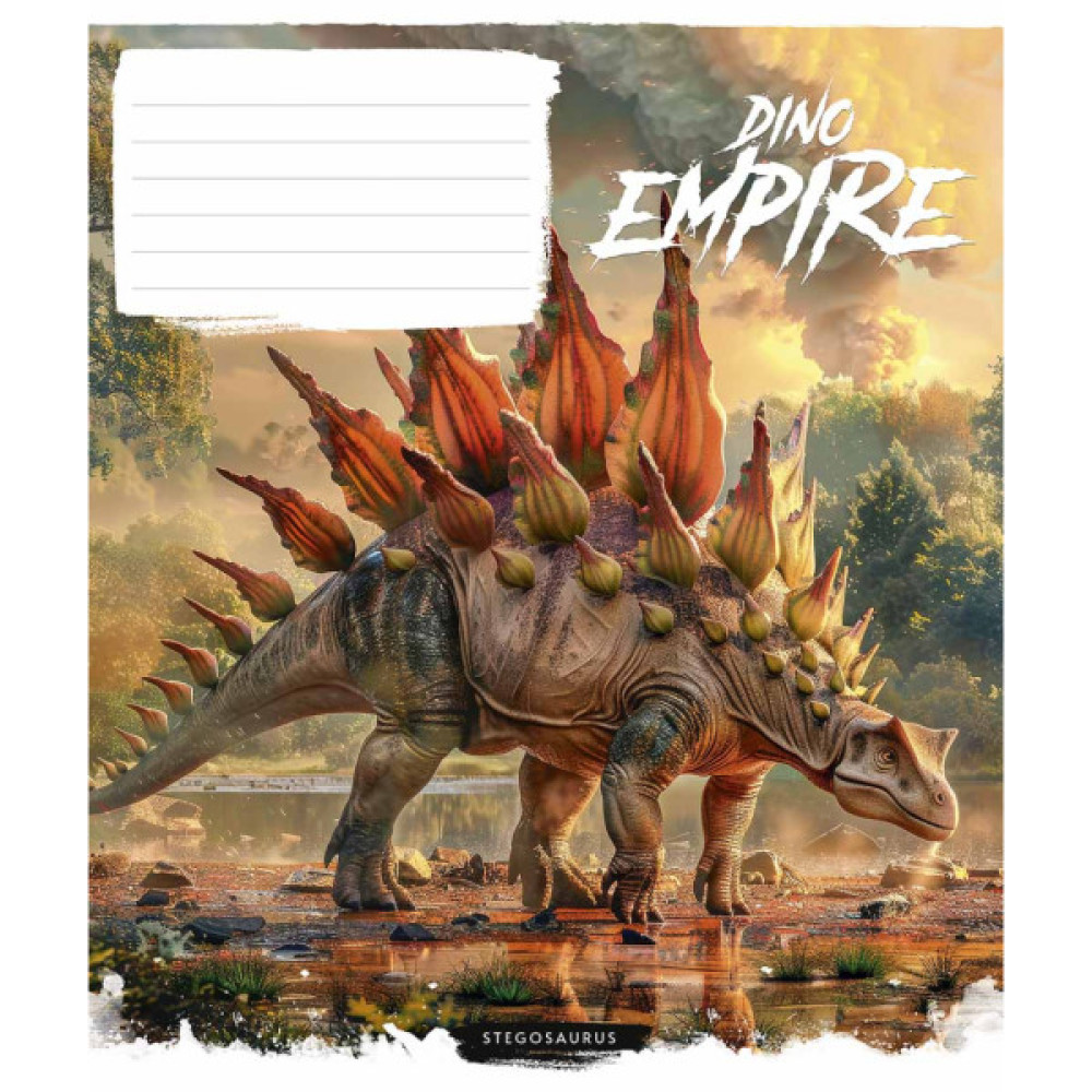 Зошит Школярик Dino empire 12 аркушів клітинка (012-3490K)
