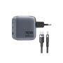 Зарядний пристрій Vention 2xUSB-C PD70W + 1xUSB QC3.0 22.5W GaN + cable USB-C to USB-C 1.0m black gray (TZ-FEXH0-EU)