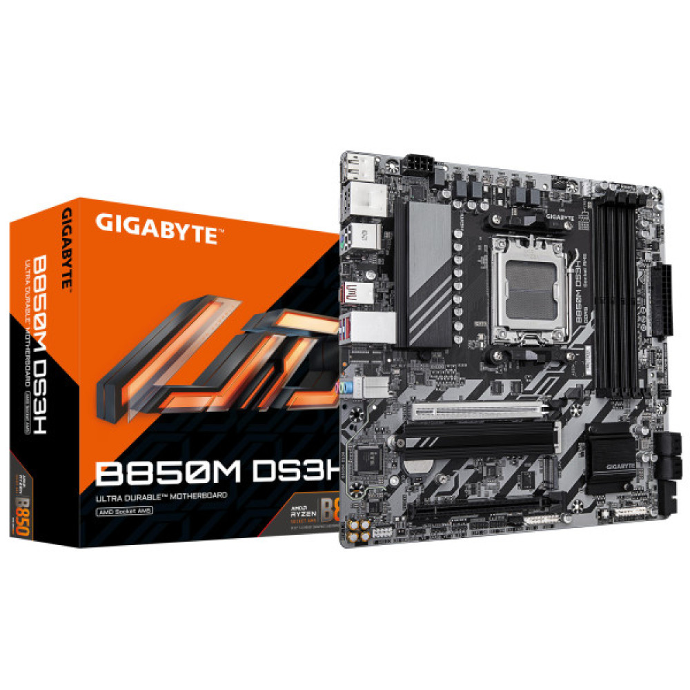 Материнська плата GIGABYTE B850M DS3H sAM5 B850 4xDDR5 M.2 HDMI DP mATX