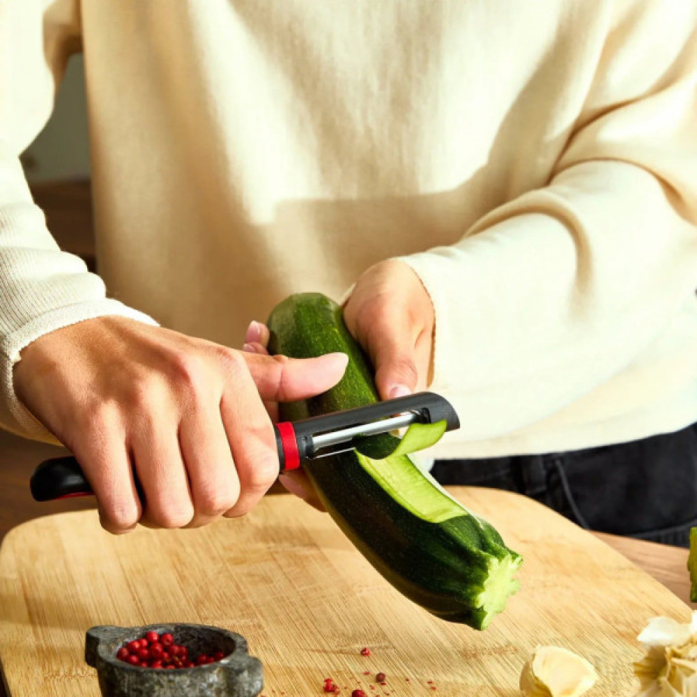 Овочечистка Tefal Ingenio+ вертикальна 17.3 см червоно-чорний (K1992034)