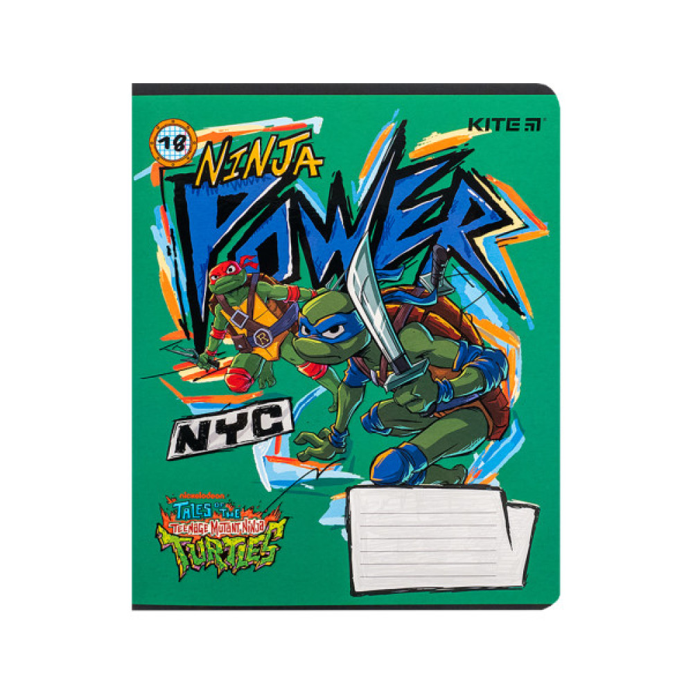 Зошит Kite Ninja Turtles, 18 аркушів, клітинка (NT24-236)