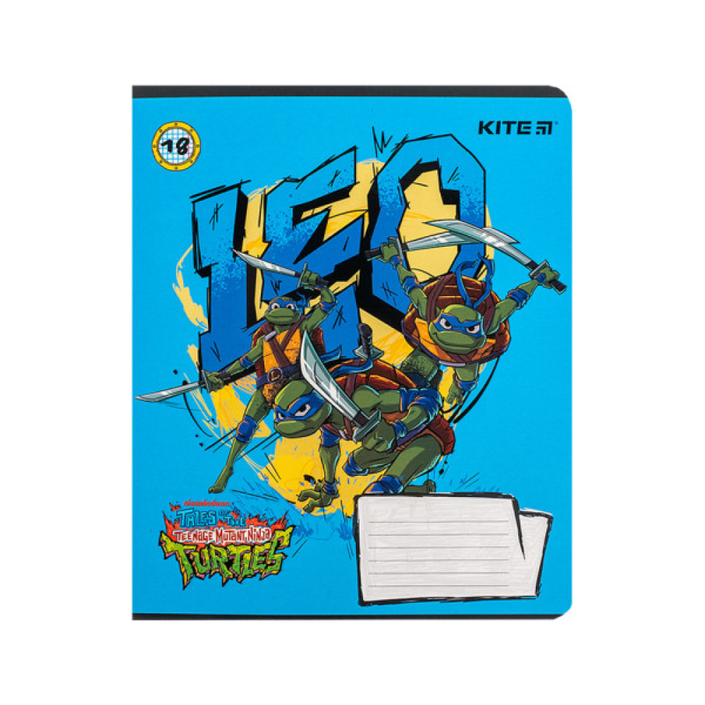 Зошит Kite Ninja Turtles, 18 аркушів, клітинка (NT24-236)