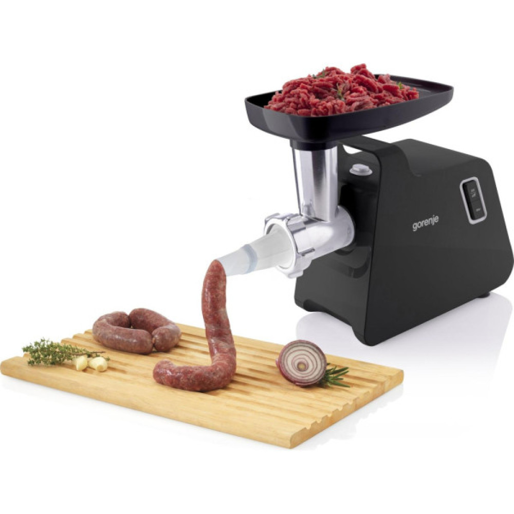 М'ясорубка Gorenje, 1700Вт, 2,3кг/хв, 2 решітки, пластик/метал, чорний