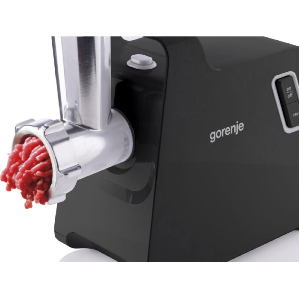 М'ясорубка Gorenje, 1700Вт, 2,3кг/хв, 2 решітки, пластик/метал, чорний