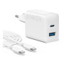 Зарядний пристрій Anker PowerPort 312 - 20W USB-C USB-A + USB-C cable White (B2348G21) Зарядний пристрій Anker PowerPort 312 - 20W USB-C USB-A + USB-C cable White (B2348G21)
