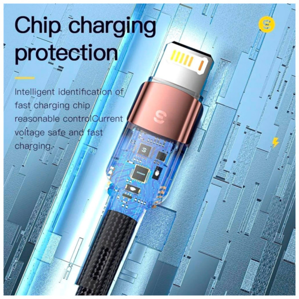 Дата кабель USB 2.0 AM to Lightning 2.0m 2.4A black Essager (EXCL-XCA01)