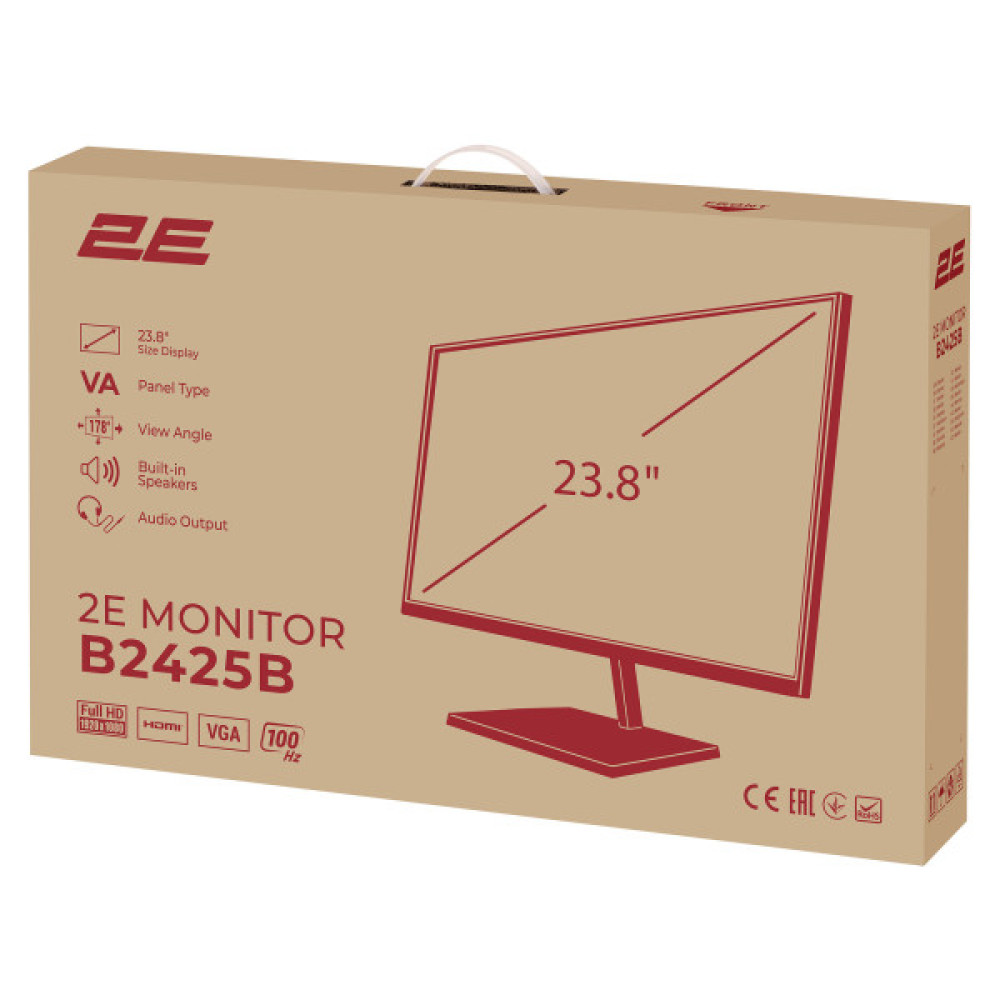 Монітор 2E 23.8" B2425B D-Sub, HDMI, MM, VA, 100Hz, FreeSync