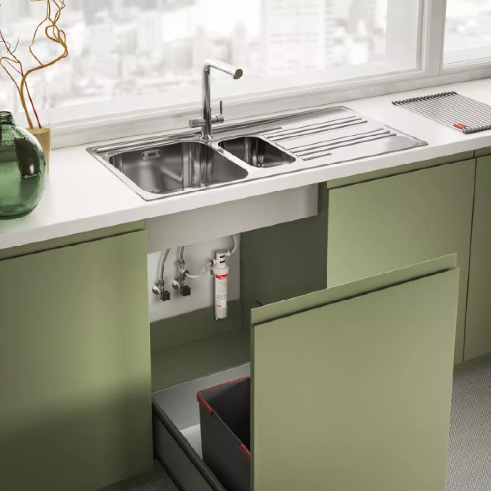 Змішувач для кухні Franke Lina L Clear Water 2.0, довж.виливу - 254 мм, поворотний, 1 важіль , хром