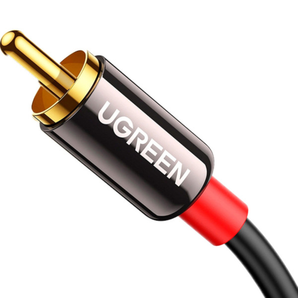 Кабель мультимедійний 3.5mm M to 2xRCA M 5.0m AV116 black UGREEN (10591)