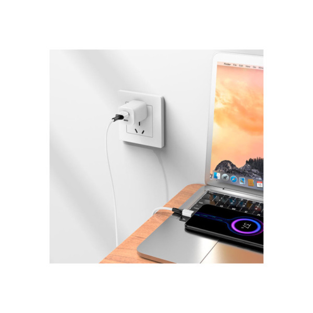 Дата кабель USB 2.0 AM to Micro 5P 1.0m 2.4A silicone BX79 white BOROFONE (6974443384772)