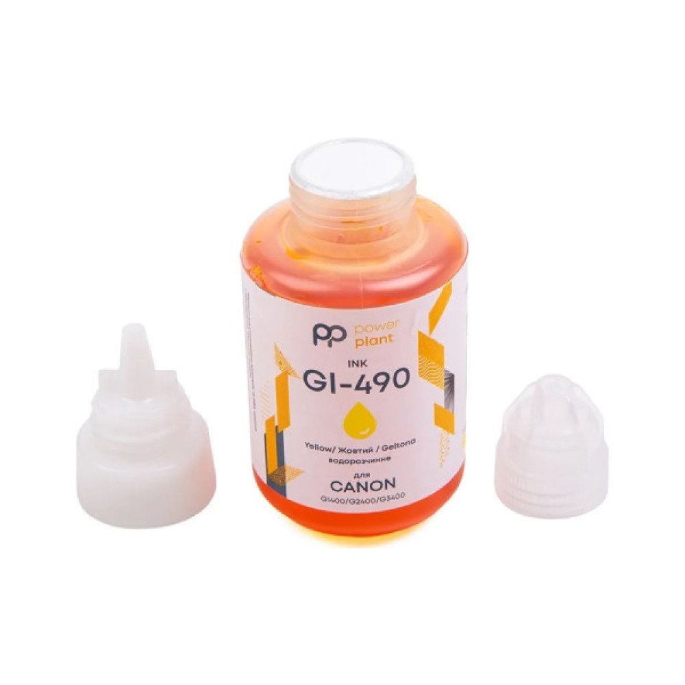 Чорнило PowerPlant Canon GI-490 G1400/G2400/G3400 140г Yellow (PP490Y)