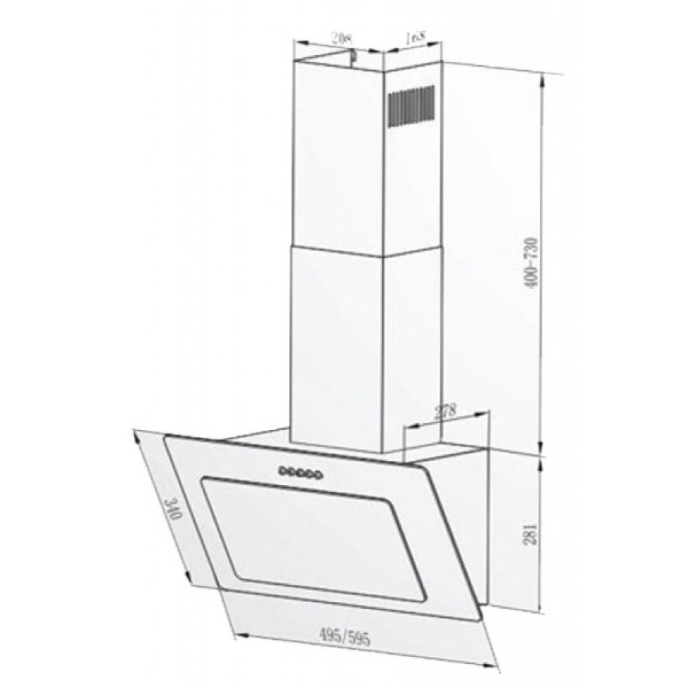 Витяжка кухонна Interline ROCK BL A/60 PB/2/T