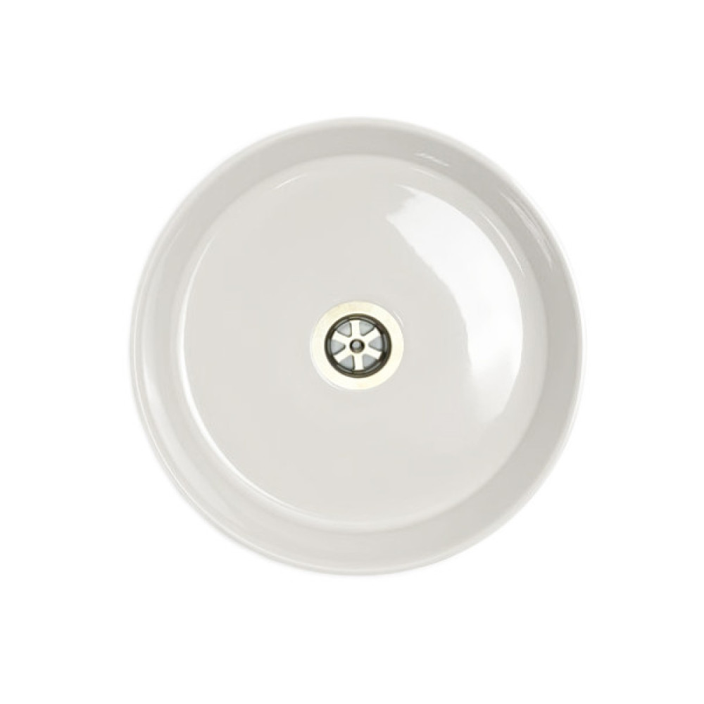 Раковина, умивальник Adamant ARENA, штучний камінь, кругла, без отвору для змішувача та переливу, 360х113мм, накладний, білий