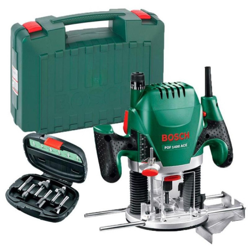 Фрезер Bosch POF 1400 1400Вт цанга 6 та 8мм 11000-28000об/хв + 6 фрез 3кг