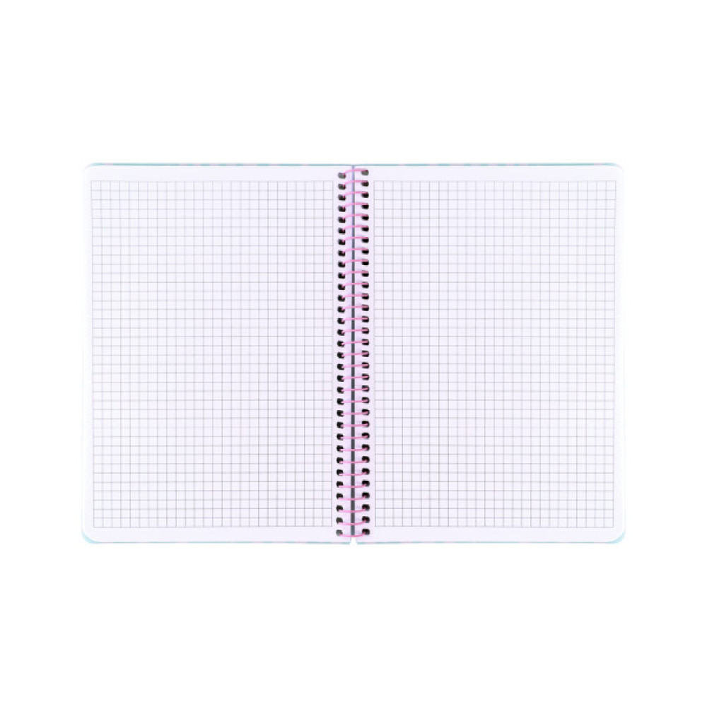 Блокнот Axent на спіралі А5 80 аркушів, клітинка, пластикова обкладинка, блакитний (8462-2-A)