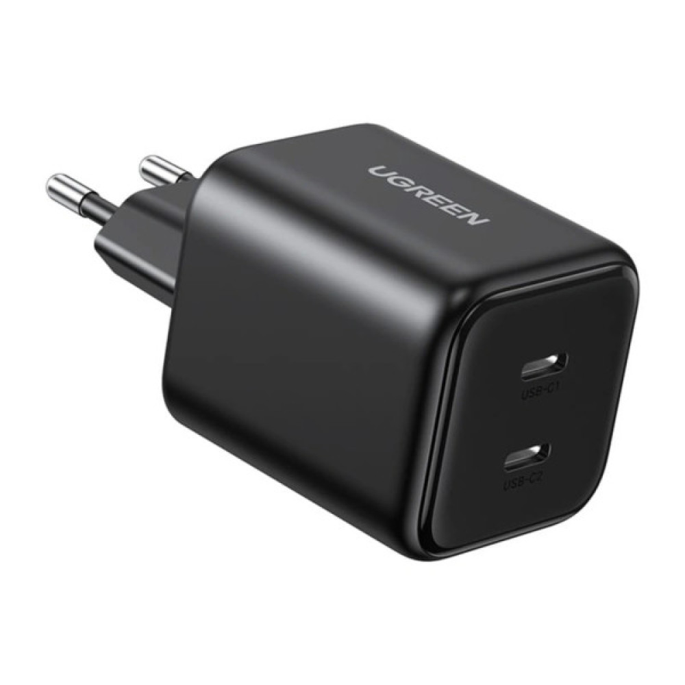 Зарядний пристрій Ugreen X526 2xUSB-C PD45W GaN black (65058)