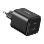 Зарядний пристрій Ugreen X526 2xUSB-C PD45W GaN black (65058)