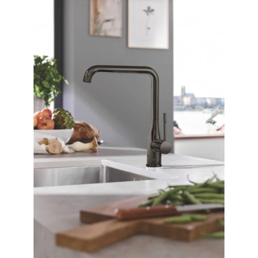 Змішувач для кухні Grohe Essence, довж.виливу - 220мм, поворотний, 1важіль, графіт