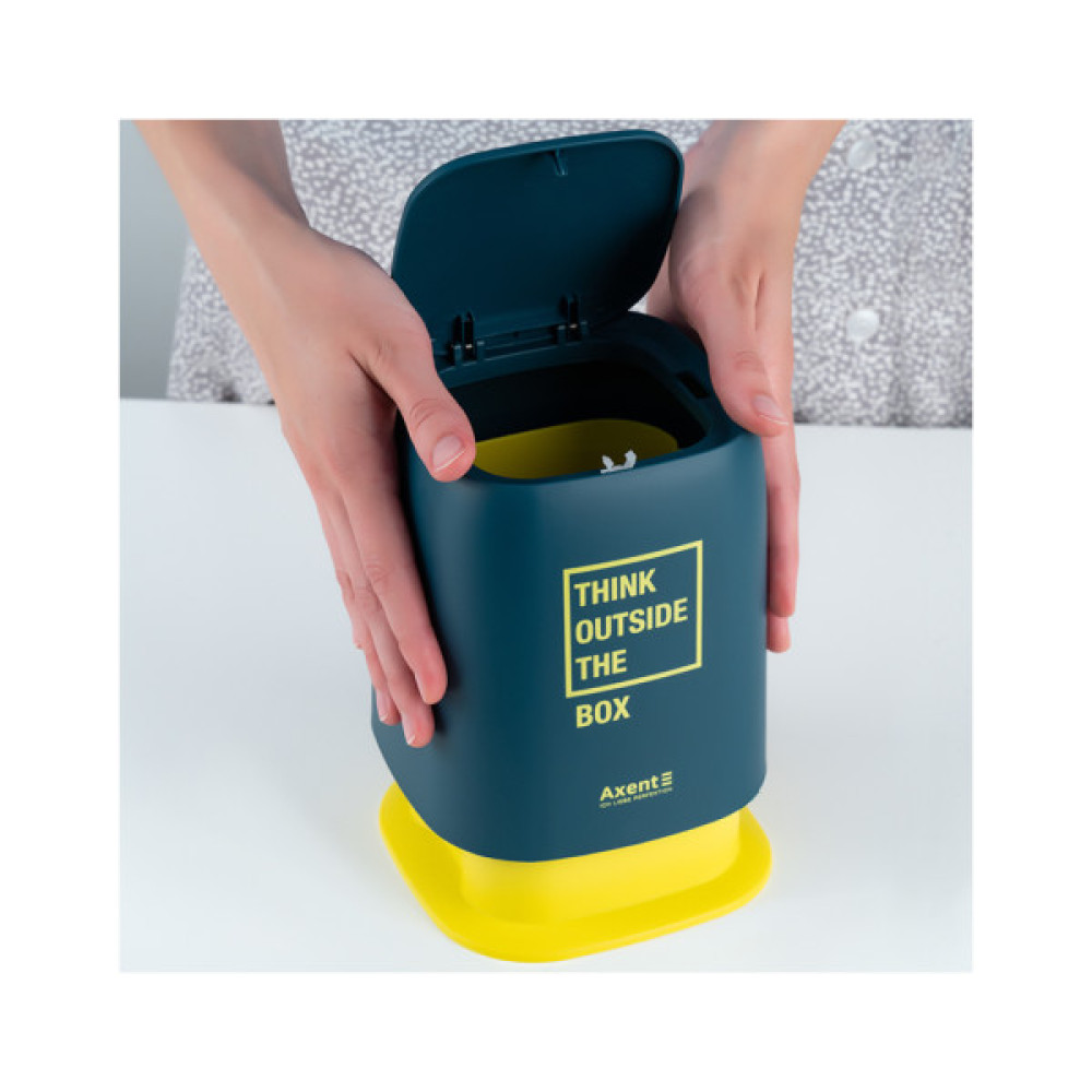 Кошик для паперів Axent Настільний контейнер для сміття, прямокутний, синій індіго (2133-47-A)