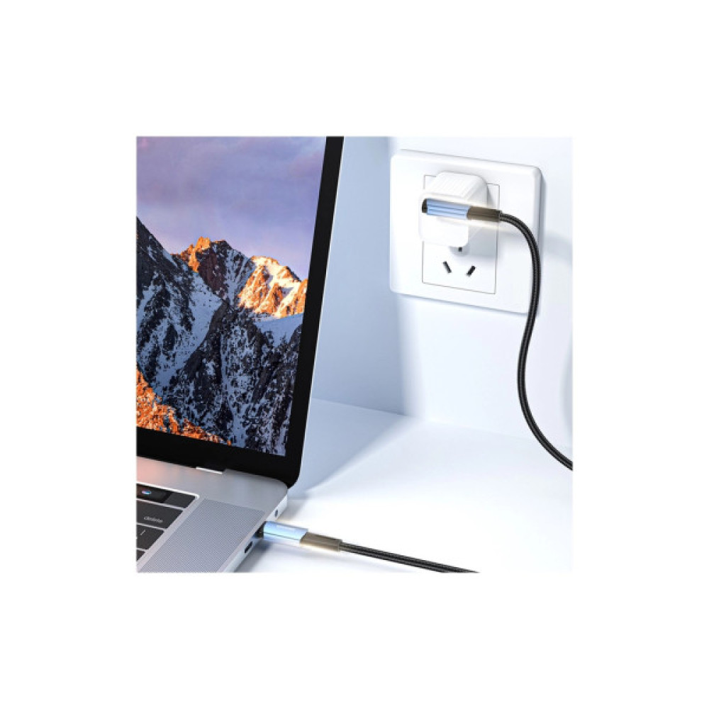Дата кабель USB-C to USB-C 2.0m 100W 90° corner black Essager (EXCTT1-CGWTA01)