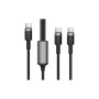 Дата кабель USB-C to 2xUSB-C 1.2m 100W nylon black Acefast (6974316285120)