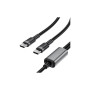 Дата кабель USB-C to 2xUSB-C 1.2m 100W nylon black Acefast (6974316285120)