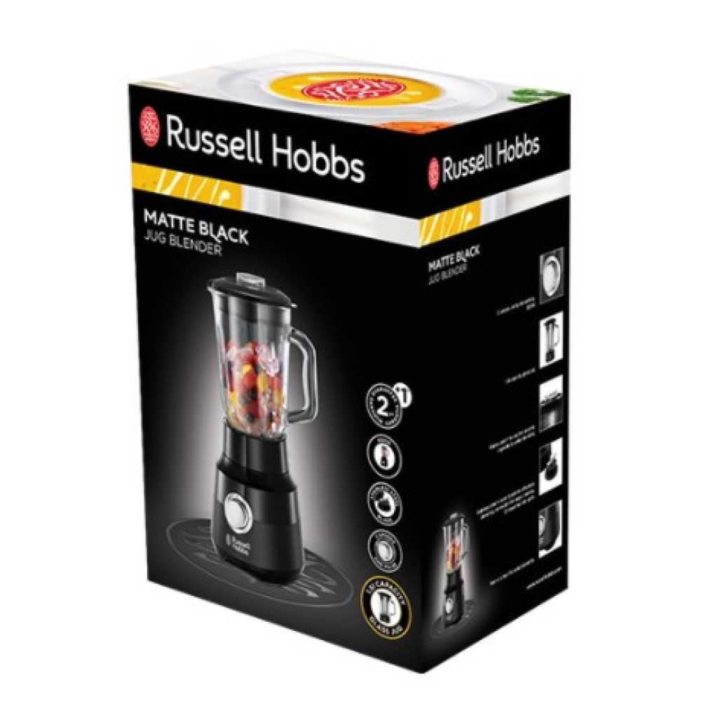 Блендер Russell Hobbs стаціонарний Matte Black 650Вт, чаша-1500мл, чорний