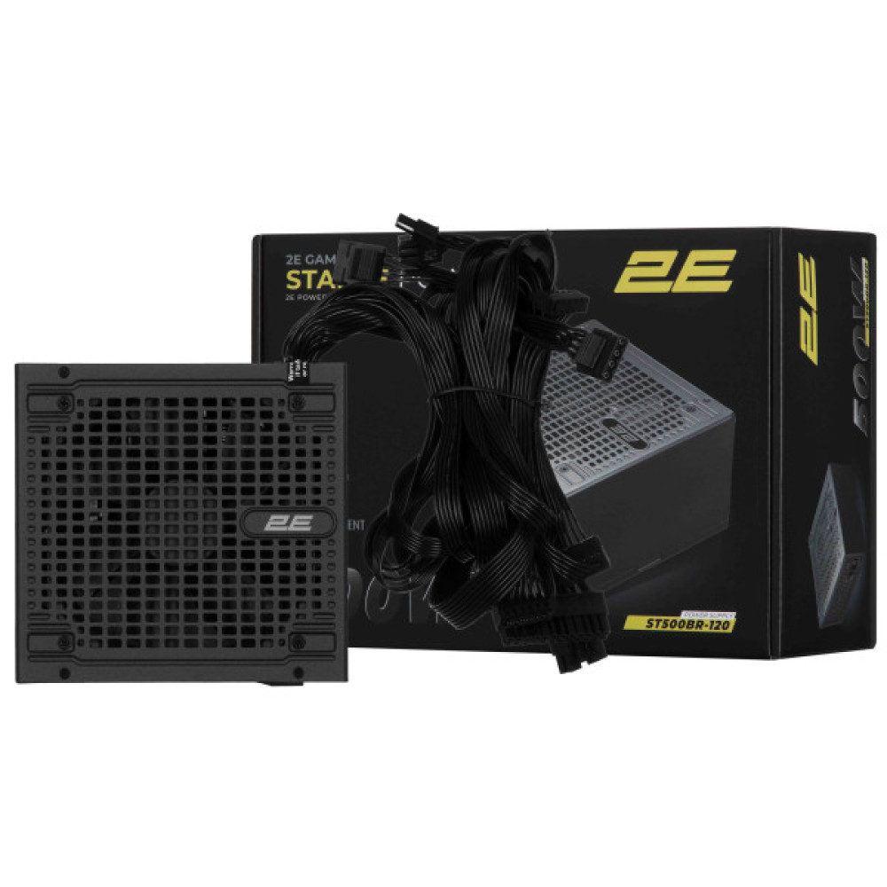 Блок живлення 2E GAMING Stable Power ATX3.1 (500W), >85%, 80+ Bronze, 120мм, 1xMB 24pin(20+4), 2xCPU 8pin(4+4), 3xMolex, 6xSATA, 2xPCIe 8pin(6+2)