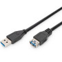 Дата кабель USB 2.0 AM/AF 1.8m black Digitus (AK-300203-018-S)