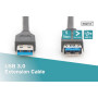 Дата кабель USB 2.0 AM/AF 1.8m black Digitus (AK-300203-018-S)
