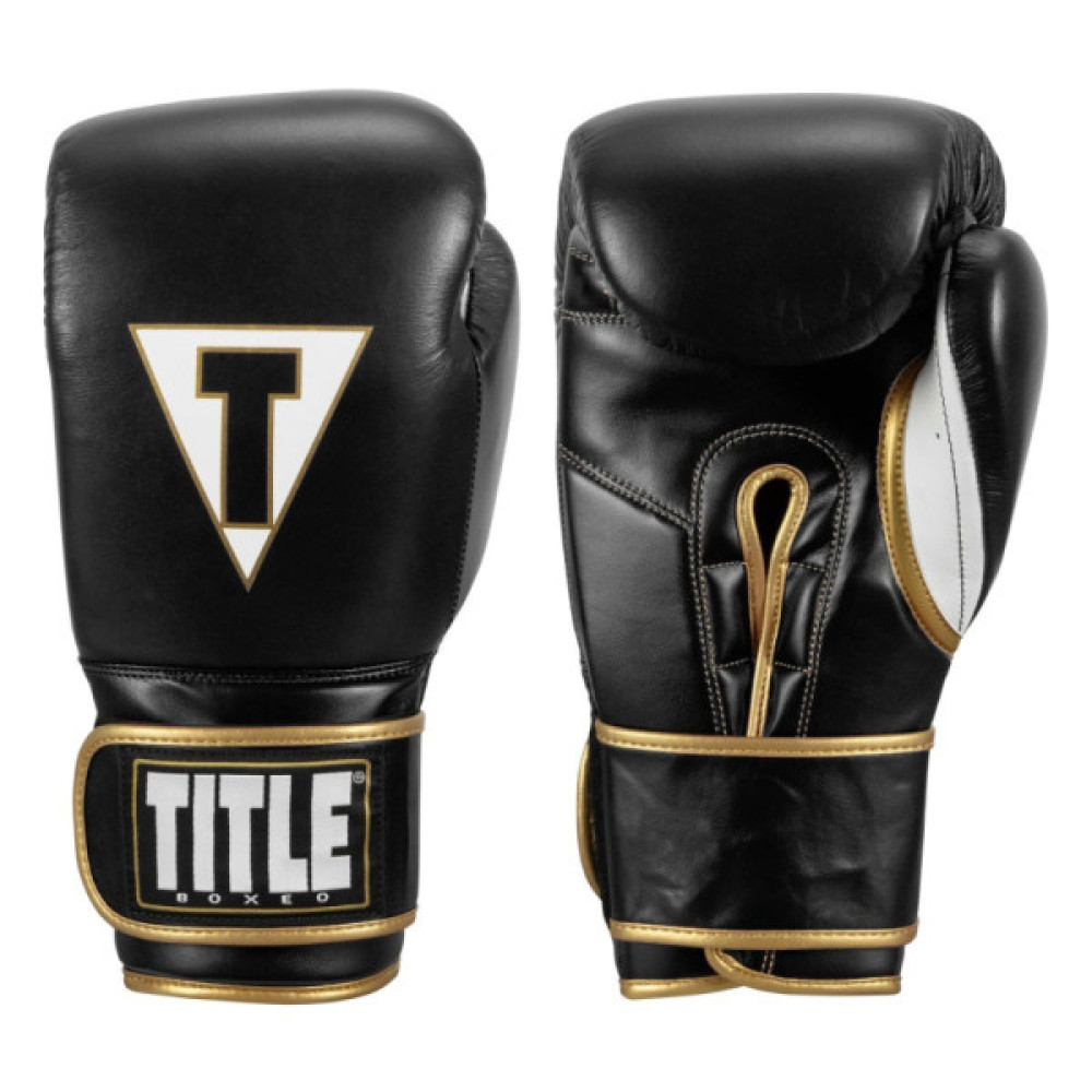 Боксерські рукавички Title Boxeo Mexican Leather Quatro Black/White 14 oz (BATGE4 14 oz BK/WH)