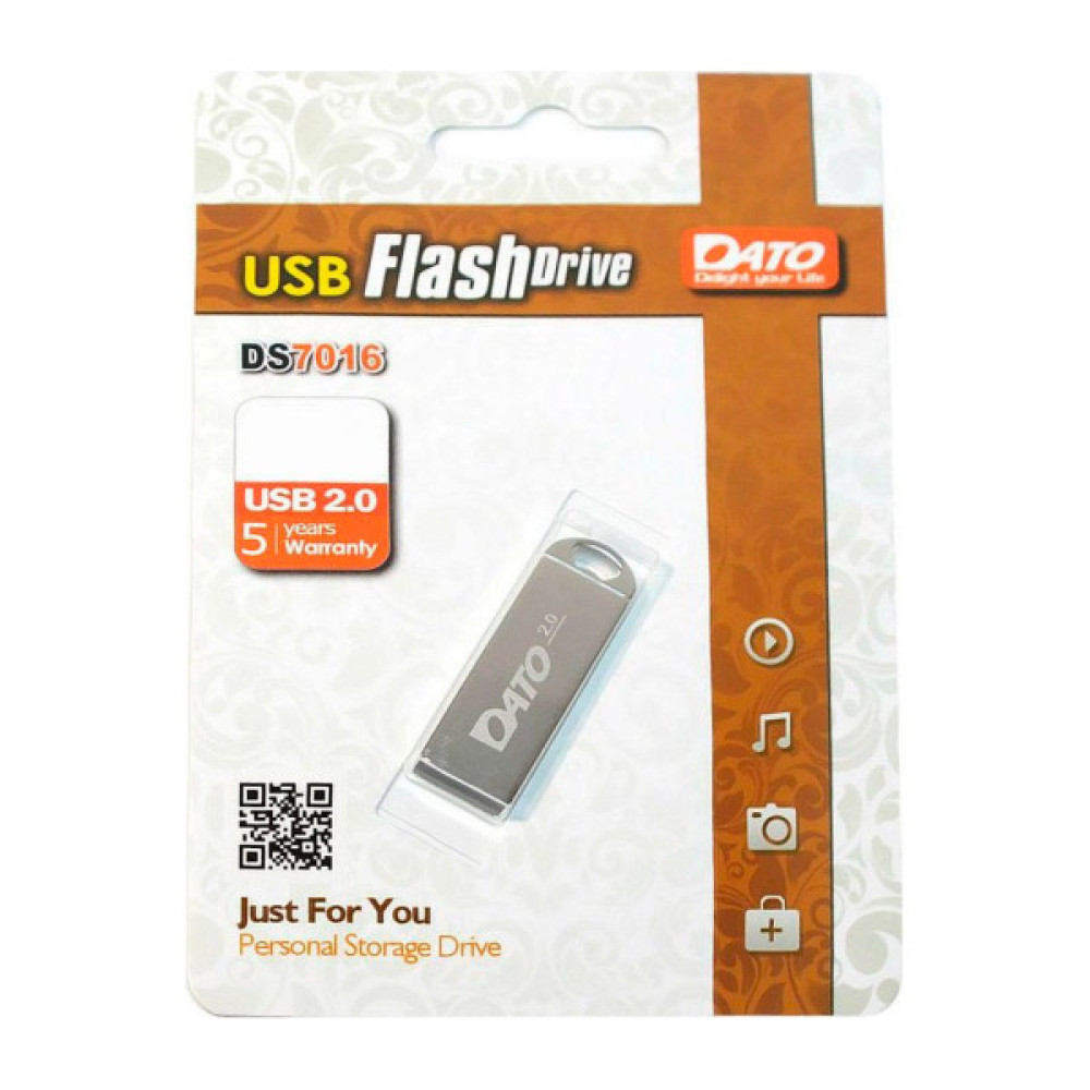USB флеш накопичувач Dato 64GB DS7016 Silver USB2.0 (DS70016-64G)