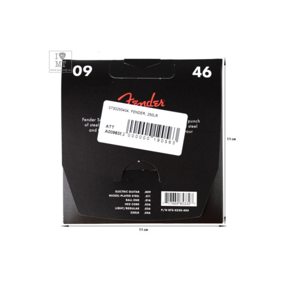 Струни для гітари Fender 250LR Nickel-Plated Steel Guitar Strings (09-46) (A009835)
