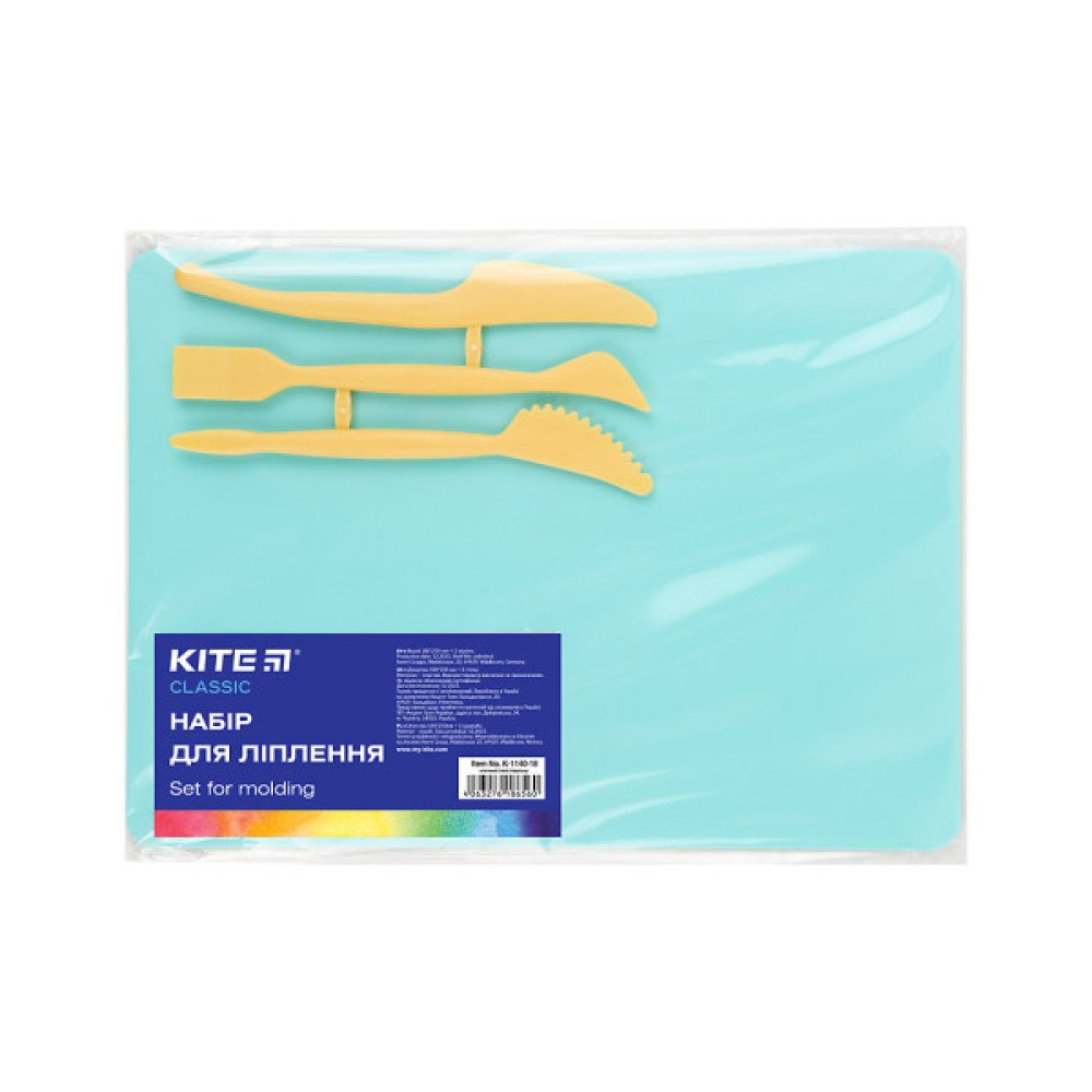 Дошка для пластиліну Kite набір Classic дошка + 3 стеки, м'ятний (K-1140-18)