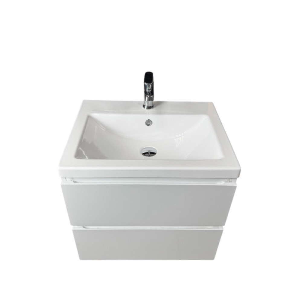 Раковина, умивальник Adamant CERS, штучний камінь, прямокут., з отвором для змішувача, з отвором для переливу, 595x450x158мм, накладний, білий